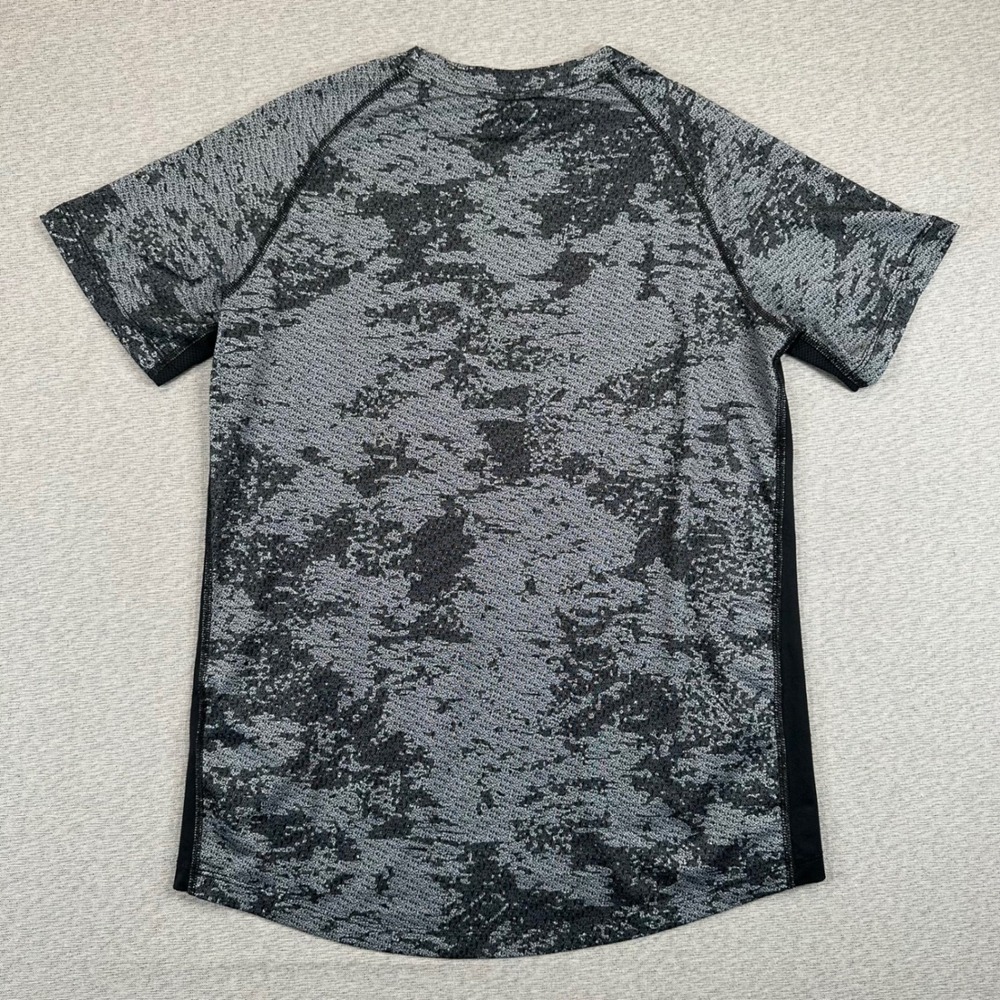 Nike Pro Shirt Womens L Gray Black Logo Camo Training Top Short Sleeve Dri-FIT - Picture 10 of 11